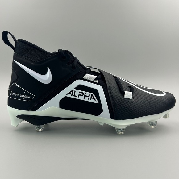 Nike Alpha Menace Pro 3 Mid Football Cleats Men Size 12 Black DH3293-001 NEW - Picture 1 of 7